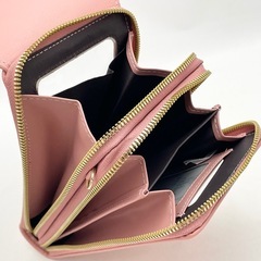 【未使用】スマホショルダー 財布機能付き ピンクの画像