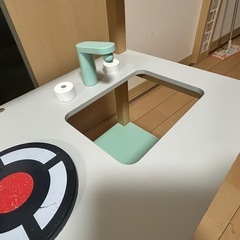 女の子おままごと木製キッチン(ミントグリーン)の画像