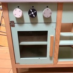 女の子おままごと木製キッチン(ミントグリーン)の画像
