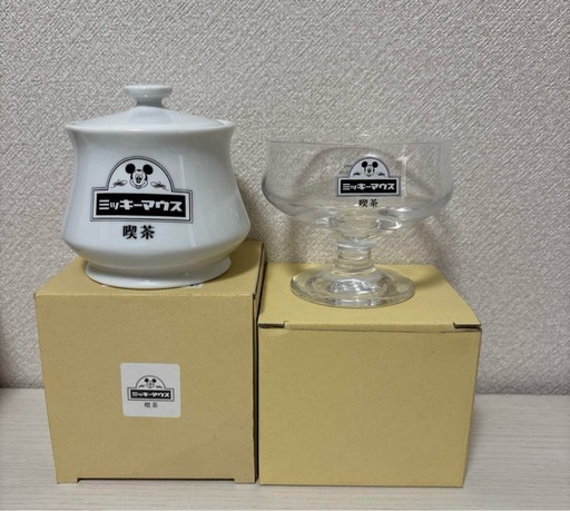 【新品】ミッキーマウス　喫茶　シュガーポット・デザートカップ