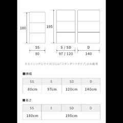 モダンデコ　折りたたみセミダブルマットレスの画像