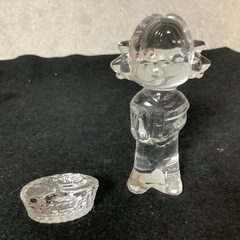 不二家　クリスタル　ガラス　ペコちゃんとポコちゃん　ドッグ　バスケット　6点の画像