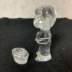 不二家　クリスタル　ガラス　ペコちゃんとポコちゃん　ドッグ　バスケット　6点の画像