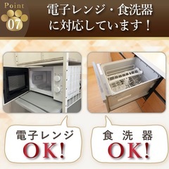 猫　犬　陶器製のペットのお皿の画像