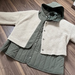 美品★Green　Parks WEB限定ボア×キルティングブルゾンセットの画像