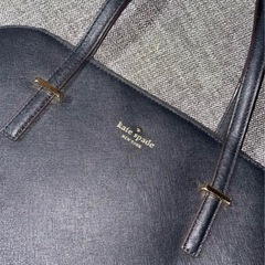 一度のみ使用美品 ケイトスペード トートバッグ レザー 黒 ブラックの画像
