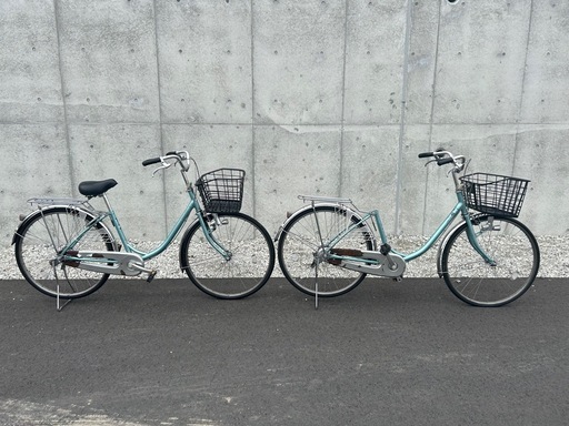 R41 【部品取り2台セット】　 ブリヂストン BU605 B5G　エブリッジ EBRIDE 26インチ 自転車　水色 学生さん ママチャリ お買い物 現状 R31 【部品取り2台セット】 ブリヂストン BU605 B5G エブリッジ EBRIDE