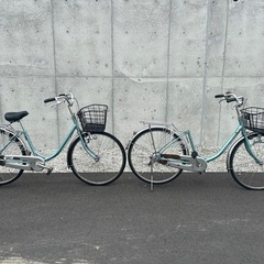 R31 【部品取り2台セット】　 ブリヂストン BU605 B5G　エブリッジ EBRIDE 26インチ 自転車　水色 学生さん ママチャリ お買い物 現状の画像