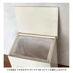 おしゃれゴミ箱 ２つセット（ダークブラウン&ホワイト）DST-1595 フタ付き ダストボックス 木製 日本製 (45Lタイプ)の画像