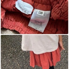 美品　RIOキッズ　ギャザー入りキュロット　ポンチョT 120 上下セット　2点の画像