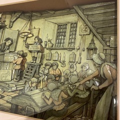 【美品】シャドーボックス　寺小屋　学校　アントンピックの画像