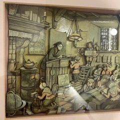 【美品】シャドーボックス　寺小屋　学校　アントンピックの画像
