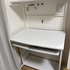 学習机 パソコンデスク 白の画像