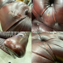 【愛品館 江戸川店 】チェスターフィールド 本革3Pソファの画像