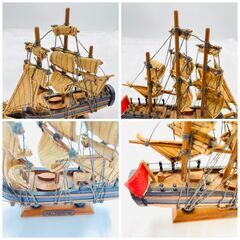 【❗️✨ヴィンテージ風✨❗️】帆船模型 H.M.S ENDEAVOUR ⛵＋木製ラジオ型コースターセット 🎵の画像