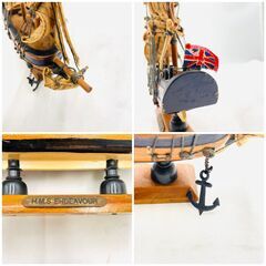 【❗️✨ヴィンテージ風✨❗️】帆船模型 H.M.S ENDEAVOUR ⛵＋木製ラジオ型コースターセット 🎵の画像