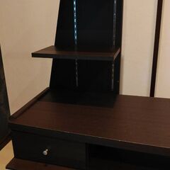 テレビ台　テレビボード　ブラウン　幅:160cm 棚付 キャスター付の画像