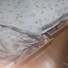 引き出し付きシングルベット マットレス付の画像