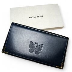 ハナエモリ 長財布 ブラックレザーの画像