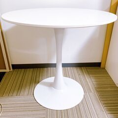 カフェテーブル 円形テーブル 丸テーブル センターテーブル ホワイトの画像