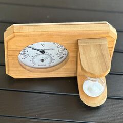 サウナ用温湿度計 120℃ 温度計 砂時計 15分 設置型 壁掛け 温湿度計 サウナ 耐熱 木製 小型 軽量 サウナテント サウナの画像