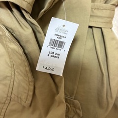新品　GAP カーキ ダブルブレストコート 105cmの画像