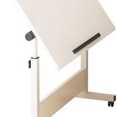 サイドテーブル パソコンテーブル 昇降式 高さ65cm-87cm調節 天板60×40cm 角度調節 キャスター付き 移動可能 傾斜 テーブル 高さ調整 勉強机 介護用テーブル おしゃれ スリム 机 在宅勤務の画像