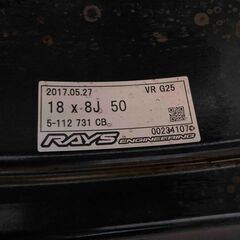 RAYS VOLK RACING G25 中古 4本 18インチ PCD112 8J 8.0J +50 鍛造 VW AUDI 245/40R18の画像