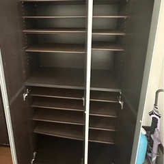 大容量シュークロ　ミラー付き靴棚の画像