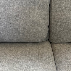 ３人掛けカウチソファ　L字グレーの画像