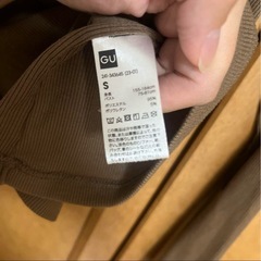 GU ソフトリブクルーネックTシャツ　ブラウン　S カットソーの画像