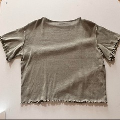 【GRL】フリル付きグリーン半袖Tシャツの画像