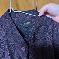 大きいサイズ　紫色 花柄レース ロングコート LL 2L XL ゆったり　ミセスの画像