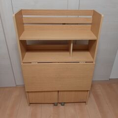 (家具)　収納棚、コンパクト勉強机、折り畳み式 収納、学習机の画像