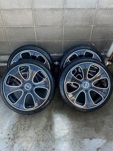 20インチ6穴ホイール　４本セット　8.5J +38　M.T.S.ハイエース用