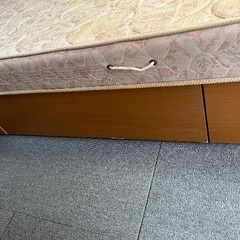 木製シングルベッド　収納付きの画像
