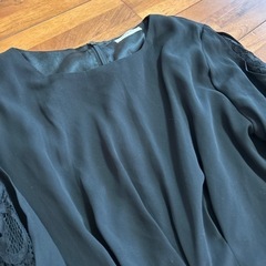 黒のワンピース♦️7分袖レース♦️Ｌの画像