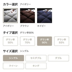 【RASIC 定価16,980円（税込）】超暖かいダウン率90%羽毛掛け布団 アイボリー - シングルの画像
