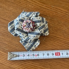 【ハンドメイド】☆布製ブローチ☆水色☆花柄☆可愛い☆の画像