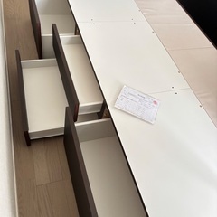 美品◎説明書付き ニトリ ジオチェスト コンセント付きシングルベッドフレーム 収納4つの画像