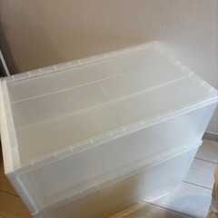 【決まりました】無印良品 ポリプロピレン衣装ケース 中・大 2個セット①の画像