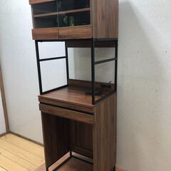 moca Cloudear キッチンボード MC-MX003CD 幅60 レンジ台 電子レンジ 食器棚 コンセント付き スチール脚 北欧調 【糸島市内 送料無料】88259-1-②-010の画像