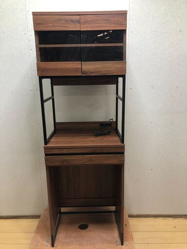 moca Cloudear キッチンボード MC-MX003CD 幅60 レンジ台 電子レンジ 食器棚 コンセント付き スチール脚 北欧調 【糸島市内 送料無料】88259-1-②-010