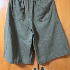【古着】オリーブグリーン ガウチョパンツ　裏起毛　※股部分に毛玉ありの画像