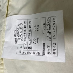 【RASIC 定価16,980円（税込）】超暖かいダウン率90%羽毛掛け布団 アイボリー - シングルの画像