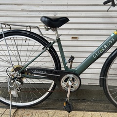 GEO CROSSママチャリ 27インチ　六段変速　カゴ付き自転車 の画像