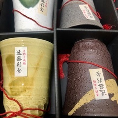 陶器 湯呑 六釉銘彩 コップ揃 手作り風趣 逸器彩食　美濃焼　未使用の画像