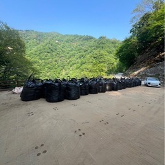 河川拡張工事に伴ないフレコン作成　の画像