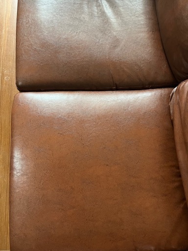 2名掛けレザー風モダンソファ