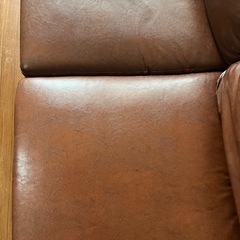 2名掛けレザー風モダンソファの画像